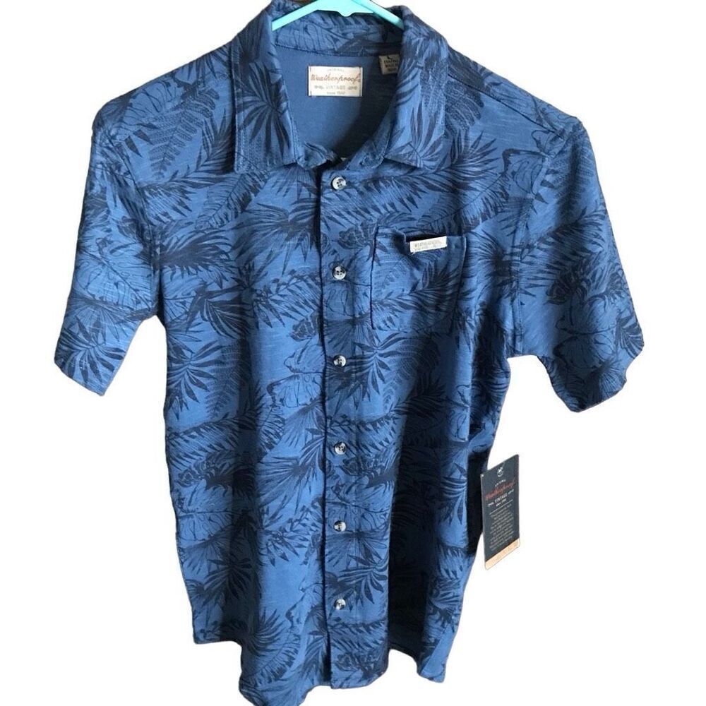 Weatherproof Vintage boys size Large 14/16 blue button down New with tags